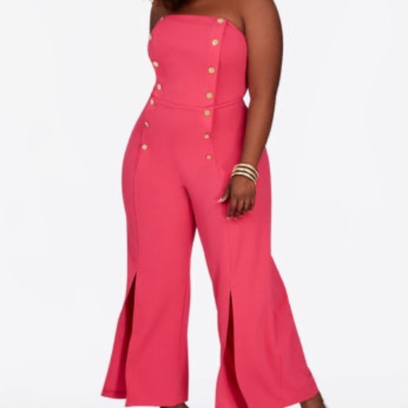 Ashley Stewart Strapless Split Leg Jumpsuit NWT Size 26 - Picture 1 of 4